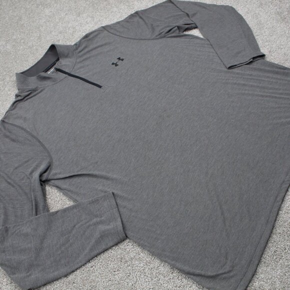 Under Armour Threadborne Sweatshirt Adult 2XL XXL Gray UA 1/4 Zip L/S Sweater - Picture 6 of 12